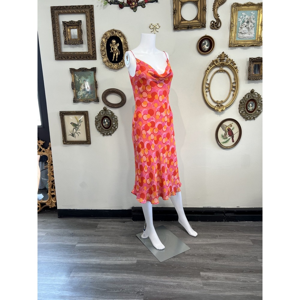 Spenser Jeremy Pink Floral Silk Flutter Sleeve Midi Dress Size 8 - Picture 2 of 7